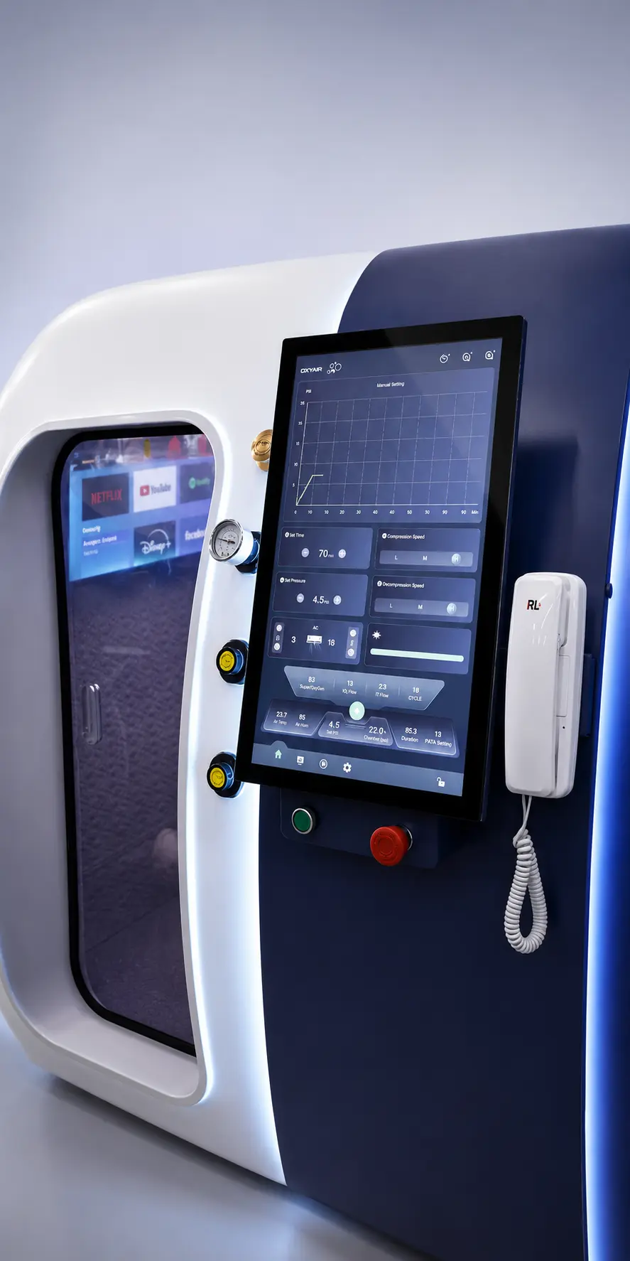Oxyair Pro Duo trykkammer i klinisk miljø