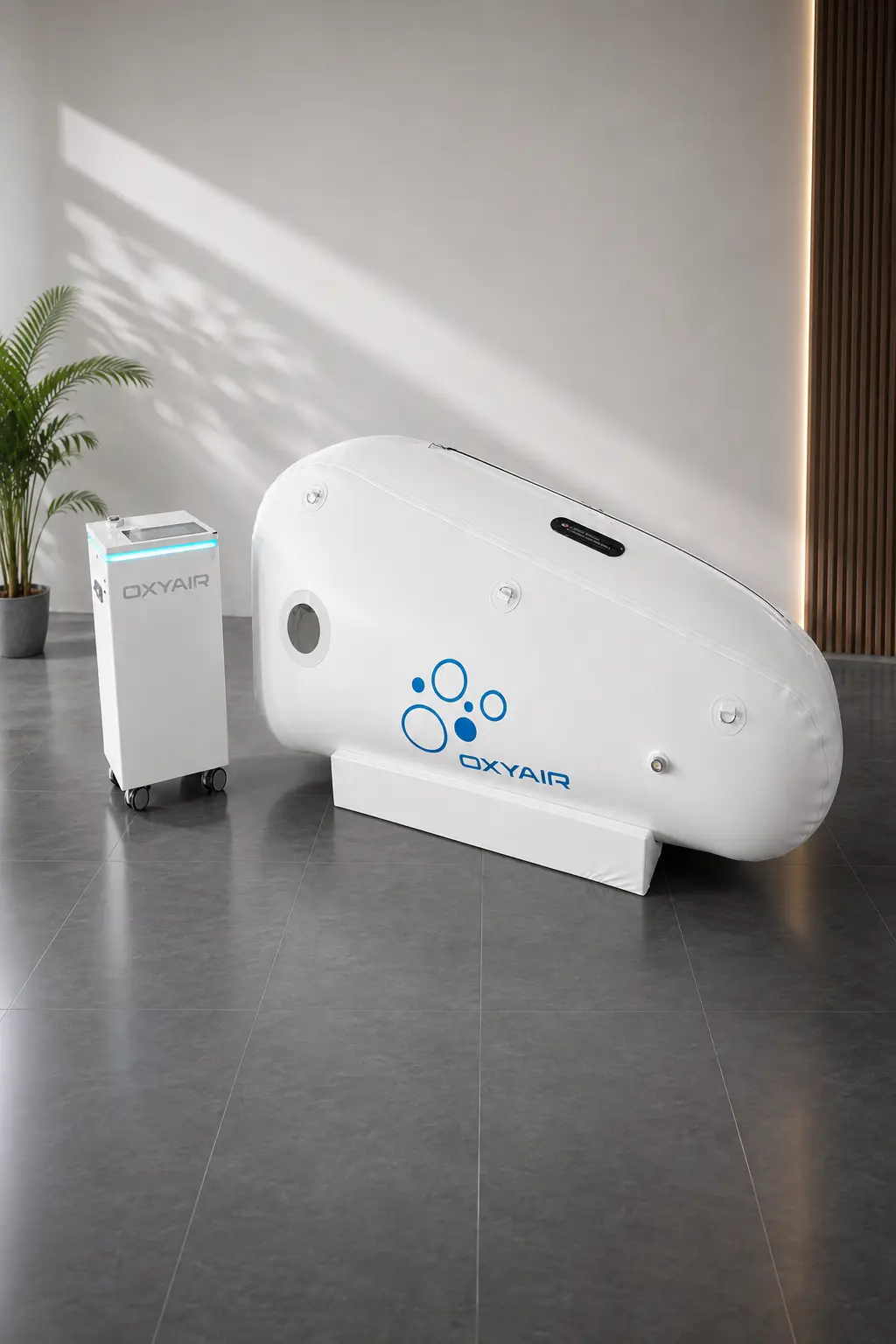 Oxyair Soft Flex bærbart hyperbart trykkammer med kompressormodul